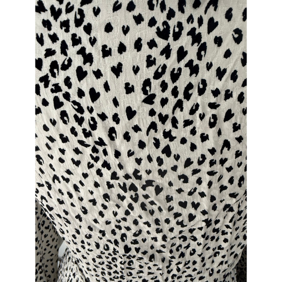 Maje White and Black Animal Print Wrap Dress 2 - Picture 3 of 4